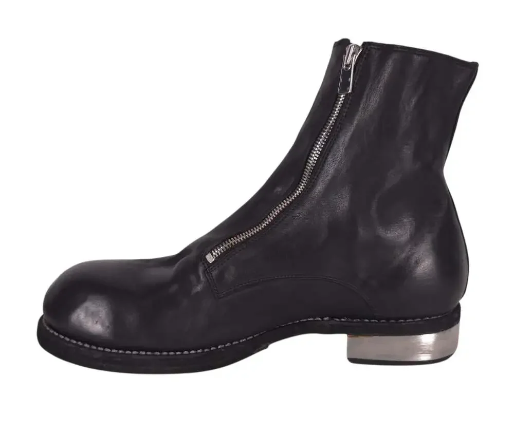 Guidi GR07FZI Big Daddy Double Front Zip Boots US 11 EU 44 Mens Black Leather